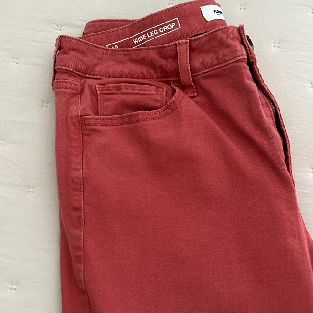 Sonoma Ankle Length Frayed Hem Cape Cod Red Jean - Picture 3 of 7